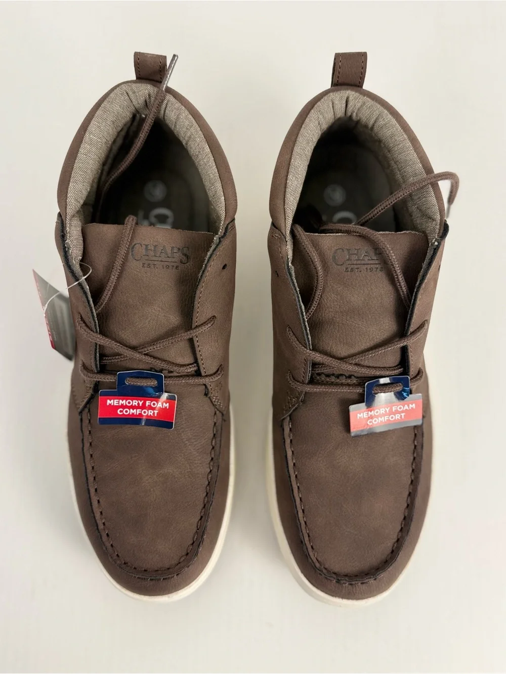 Chaps Paul Men’s Chukka Casual Shoes Chocolate Brown Memory Foam Size 8.5 M
